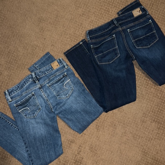 2 pairs - AEO Skinny Stretch Jeans size 2 Short - Picture 2 of 11